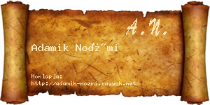 Adamik Noémi névjegykártya